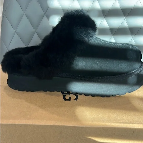 UGG Black Plush Lined Slippers - Picture 7 of 15